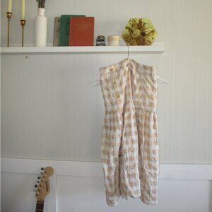 Chic Beige Checkered Midi Skirt